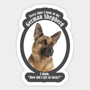 Lucky German Shepherd Sticker